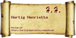 Hartig Henrietta névjegykártya